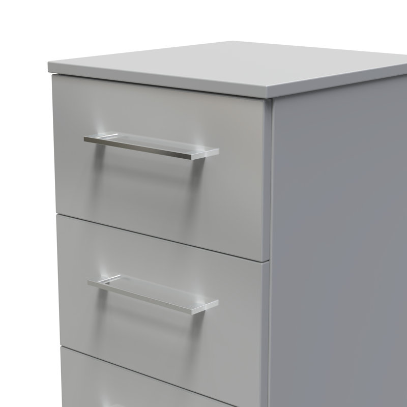 Talhaa 4 Drawer Bedside Cabinet (Ready Assembled), Uniform Grey/Dusk Grey