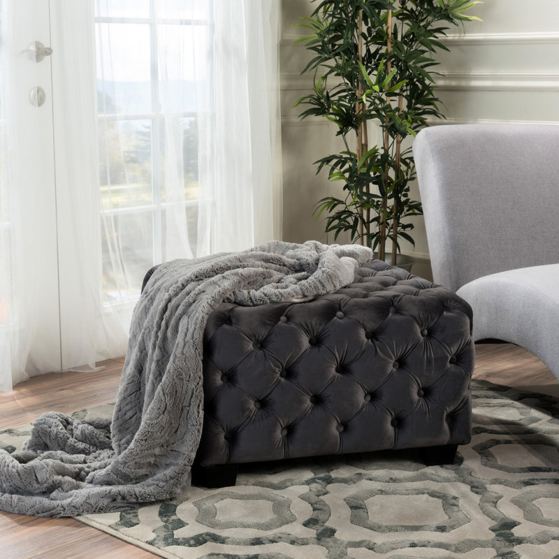 Button- Grey Velvet , Enhances Modern Atmosphere, 29" W X D 17.96" H Adds Ambiance To Room,, Gray
