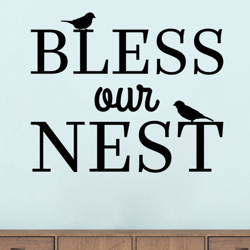 Text & Numbers Non-Wall Damaging Wall Decal, Black
