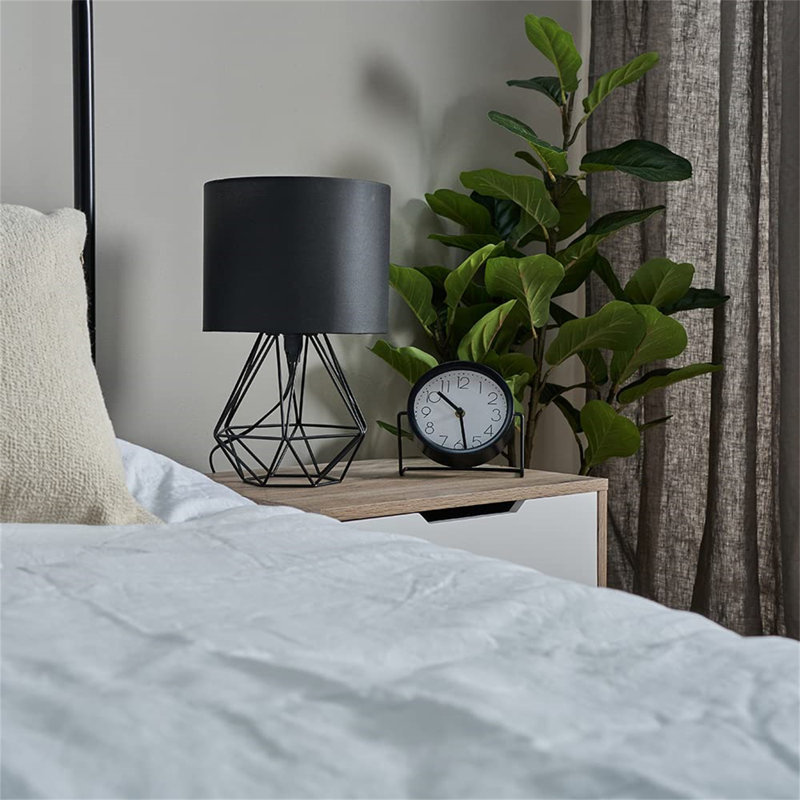 Achiuta Metal Table Lamp, Black, Black