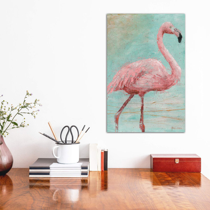 Pink Flamingo I by Marie Elaine Cusson - Wrapped Canvas Print, 30.48 cm H x 45.72 cm W