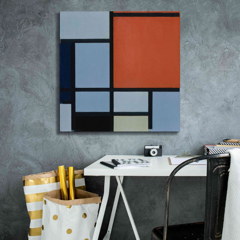 «Eunita Composition 1921 on Canvas» par Piet Mondrian, reproduction, H 26 po x l 26 po x P 1,5 po