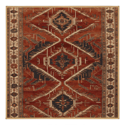 Machine Washable Persian Brown Area Rug