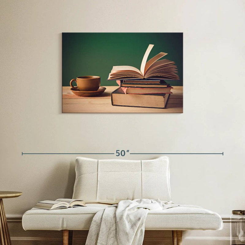 Livres et café Kerner, H 24 po x l 36 po