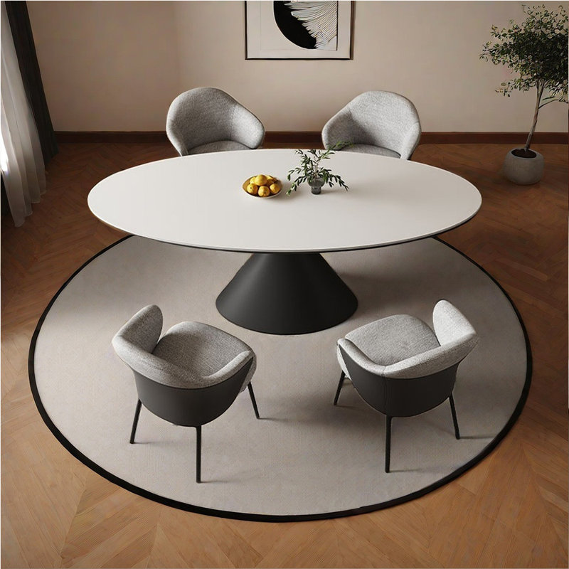 Table de salle à manger ovale de style italien., H 29,53 po x L 70,87 po x l 35,43 po