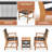 2 - Person Acacia Wood Patio Dining Set with Square Table