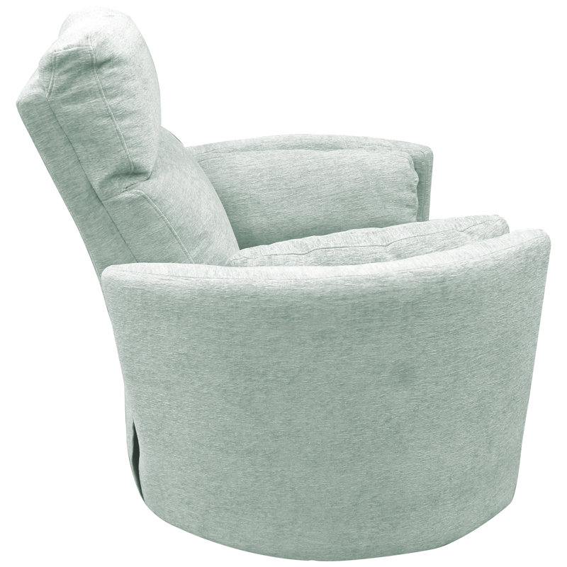 Jelissa 40" Wide Swivel Glider Power Recliner, Windstream Pale Teal Chenille