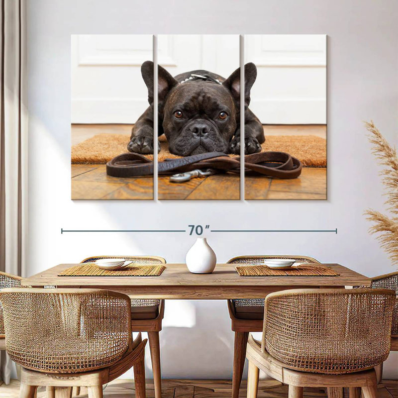 French Bulldog Waiting, 48" H x 74" W