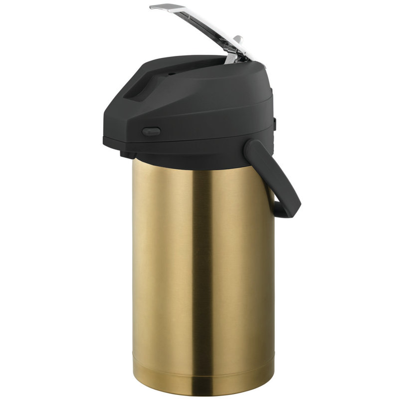 Pot à air isolé en acier inoxydable avec couvercle levier CTAL Metallic Elements, Or rétro