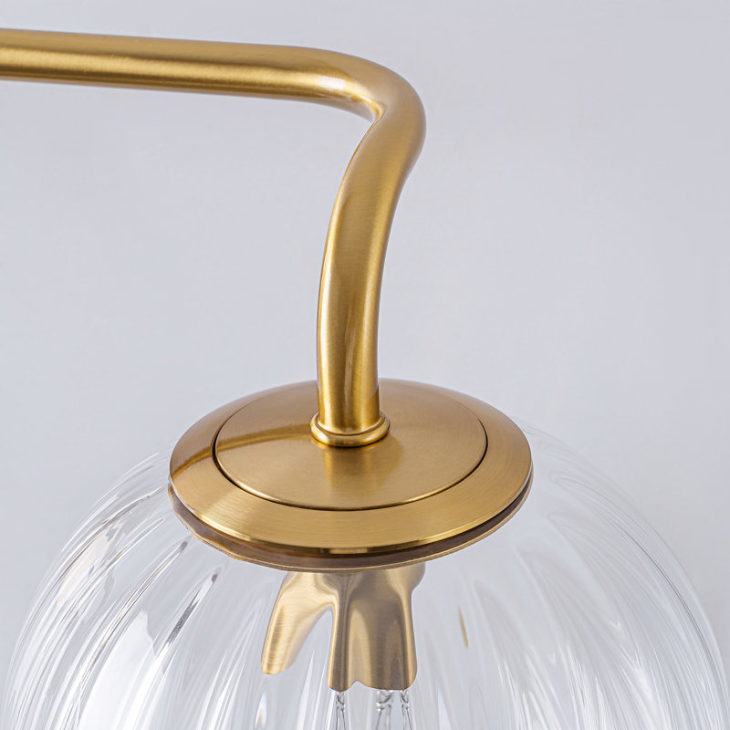 Éclairage pour salle de bain à 3 lumières à intensité variable avec sphère, Doré