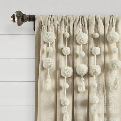 Cotton Blend Semi Sheer Curtain Single Panel