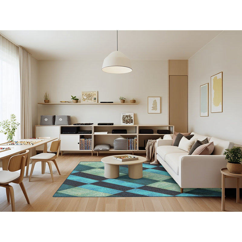 Geometric Indoor Rug, Rectangle 7' x 9'