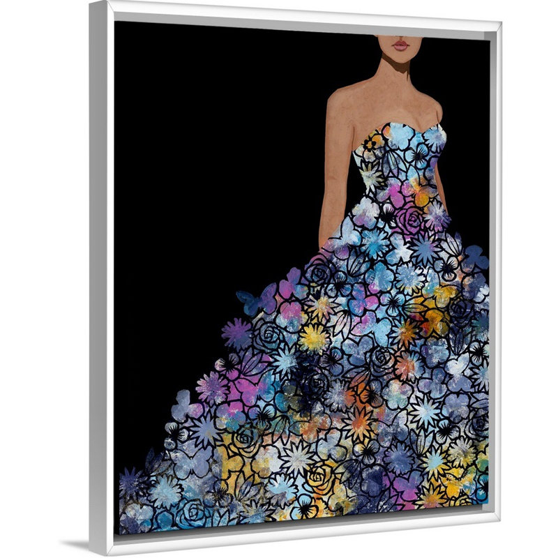 «April Flowers», reproduction d'art sur toile, H 21,7 po x l 17,7 po x P 1,75 po, Cadre flottant blanc