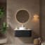 Meuble-lavabo de salle de bain avec lavabo rond en céramique, armoire de rangement murale avec tiroir-1000421361
