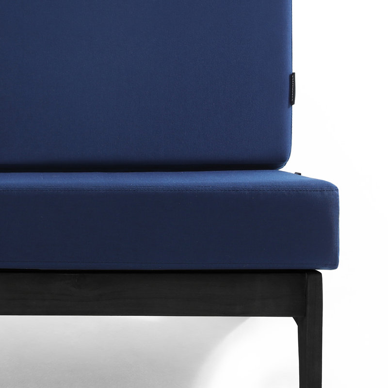 Ensemble de sièges d'extérieur 2 pièces avec coussins pour patio ou jardin Polett, Marine, Noir