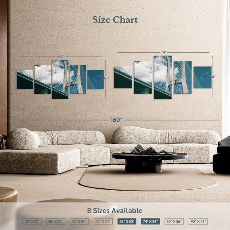 Retro Vasco Da Gama Bridge, 34" H x 74" W