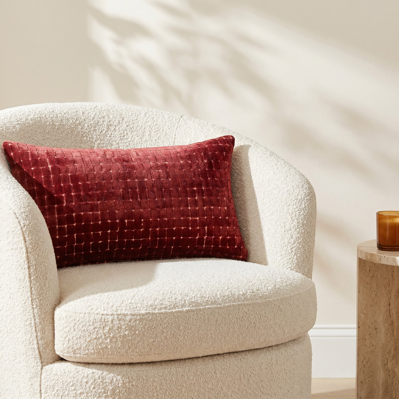 Throw Pillow, Cranberry, Polyfill, 21" x 12"