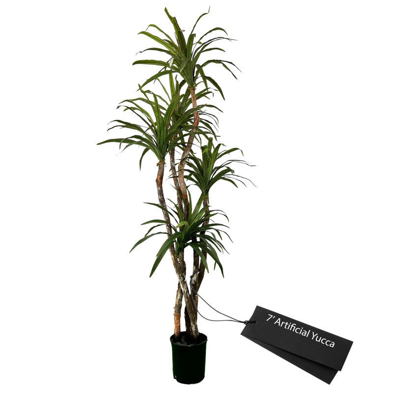 Yucca artificiel fait à la main avec bois véritable, H 84 po x l 30 po x P 30 po