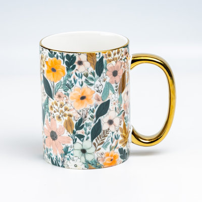 Autumn Wildflower Coffee Mugs, Set of 2