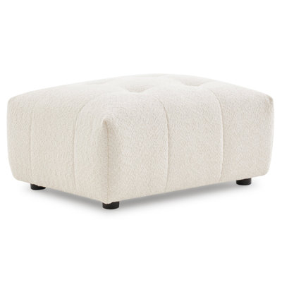 Kaynes Chic Tufted Ivory Boucle Ottoman
