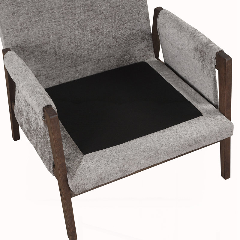 Chaise d'appoint Blerton, Velours gris