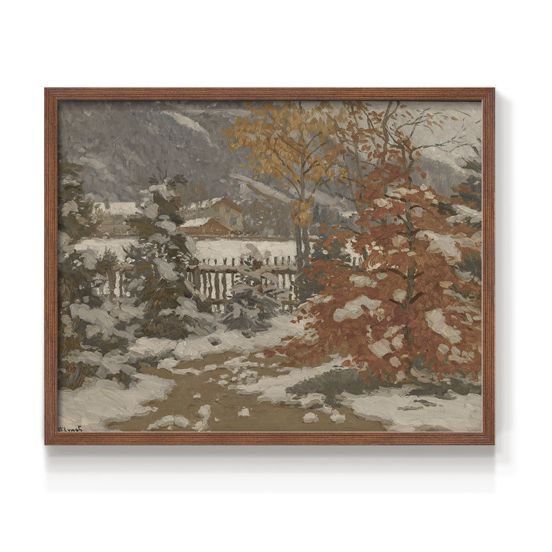 Paysages rétro-DCV-reproduction encadrée, H 8 po x l 10 po, Noyer
