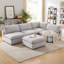 Canapé modulaire rembourré 5 pièces avec repose-pieds Nuccio-131637173