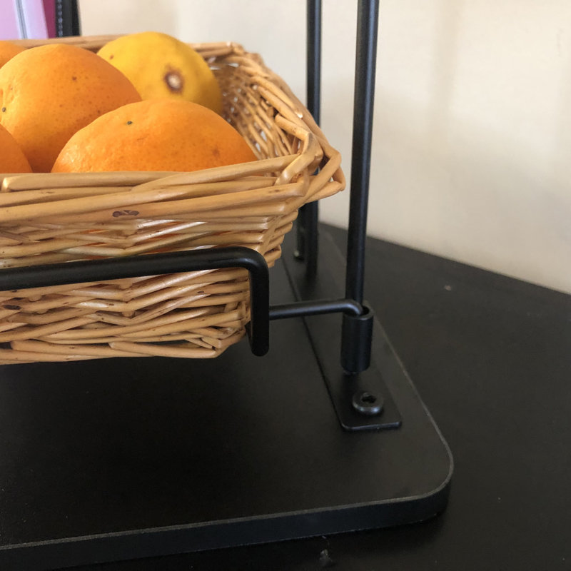 Mini 3 Tier Wicker Basket Organizer Stand for Tabletop Display, 8.3 X 8.3X 22.5"