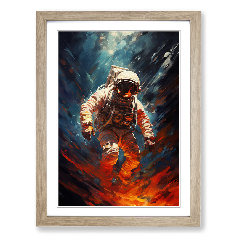 Single Picture Frame Print on Wood, 64cm H x 46cm W, Oak Framed