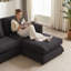Canapé modulaire 102,2 pouces avec repose-pieds-2109193323