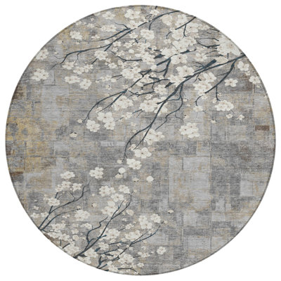 Machine Washable Indoor/Outdoor Boruta ACN2248 Floral Rug