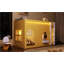 Lit mezzanine simple pour enfants avec guirlande lumineuse à DEL, conception de maison de campagne confortable et élégante pour les chambres d'enfants