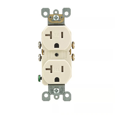 Leviton 20 Amp 125 Volt Duplex Light Almond Tamper Resistant Outlet 5-20R 1 Pack