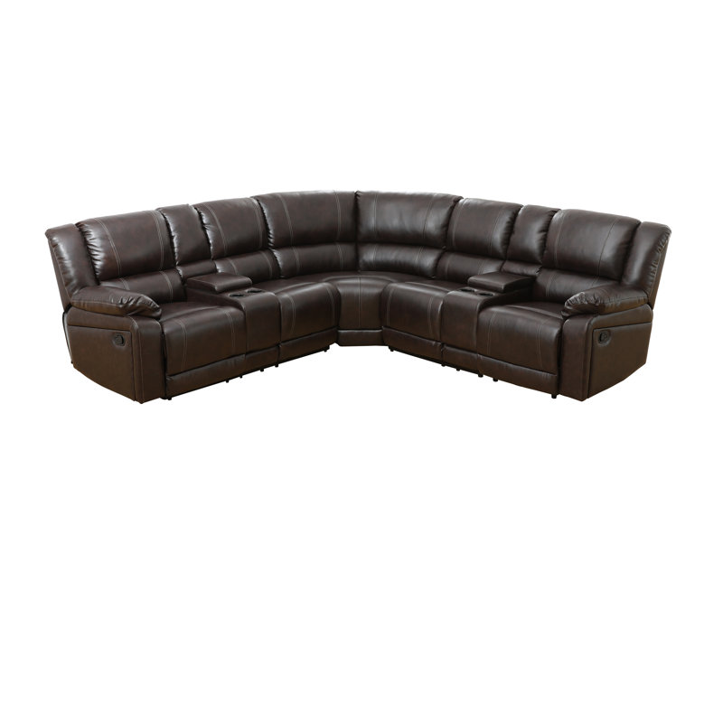 3 - Piece Vegan Leather Manual Reclining Living Room Sectional Sofa Set