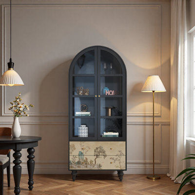 Vitrine en bois massif pour salon