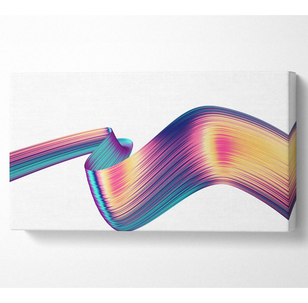 Colour Ribbon Moving Wide Canvas Print