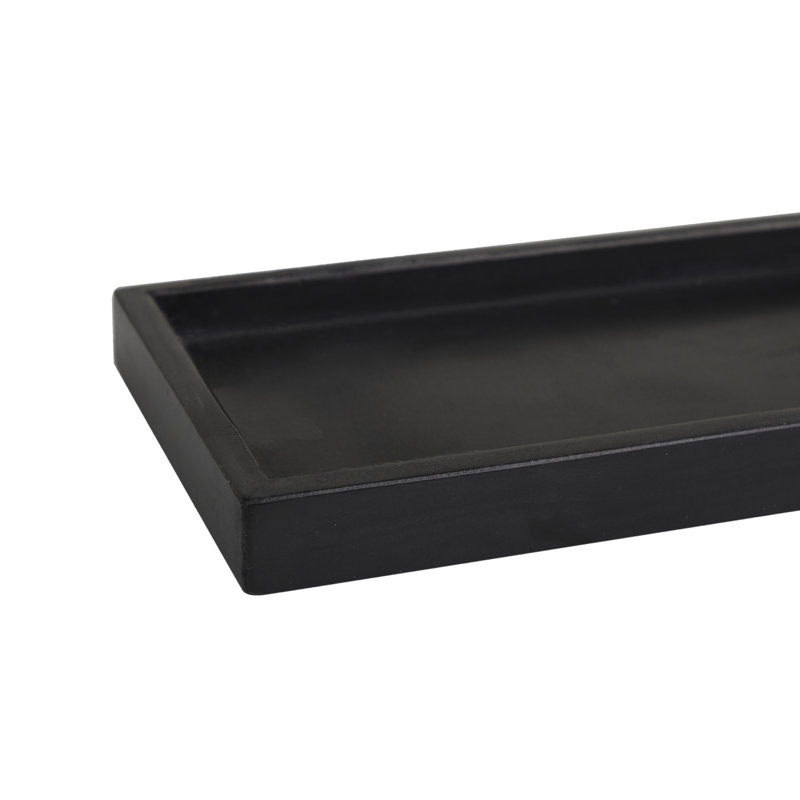  2 Piece Ottoman Tray Set, Black