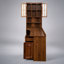 Bureau de coin en L pour ordinateur, de style moderne, avec tiroirs, étagère et rangement, design 2 en 1, grand espace de travail.