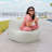 Big Joe Luft Lightweight Outdoor Patio Chair, Premium Sunbrella Fabric, ComfortFlow Bean Filling, Nightfall-125374246