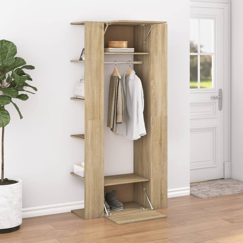 Backes 2 Door Manufactured Wood Wardrobe, Natural