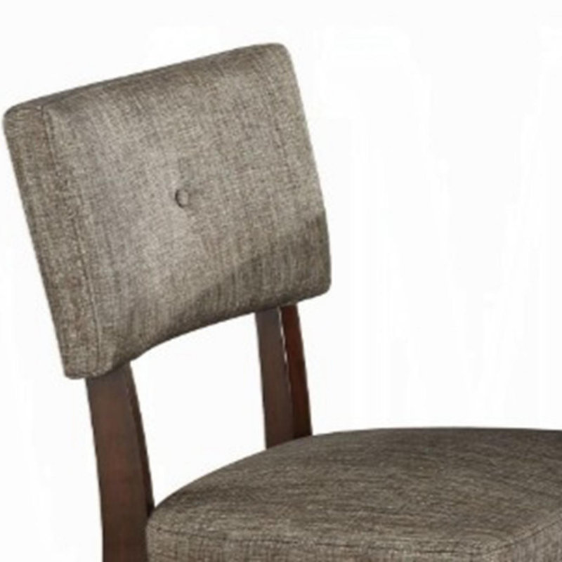 Ensemble de 2 chaises d'appoint en tissu gris Drake et finition espresso