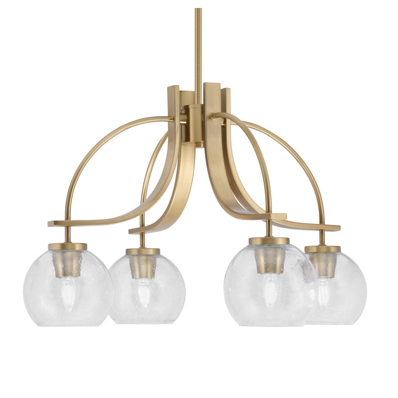Lustre Cavella, H 14,75 po x l 25 po x P 25 po, Laiton New Age, 4