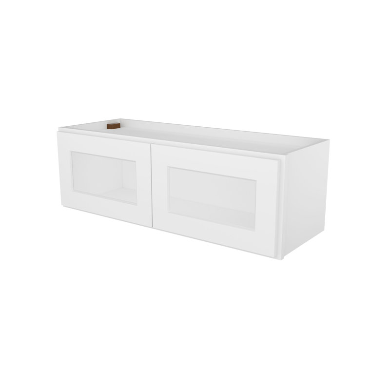 Meuble de cuisine mural, 2 portes, vitres non comprises, à monter soi-même, 30,5 cm (P) x 91,5 cm (L) x 30,5 cm (H), blanc