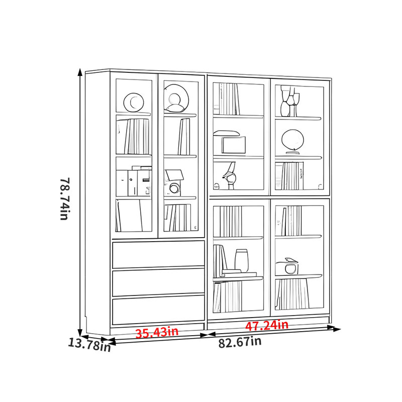 Chanelle, 78.74" H x 82.67" W x 13.78" D
