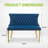 Luxurious Velvet Double Dining Loveseat Bench with Tufted Back and Gold-Plated Steel Legs, Mid-Century Modern Style Two-Seater Bench for Kitchen and Dining Room Seating-1795605983