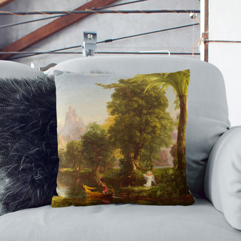 The Voyage of Life Youth Scatter Cushion with Filling, Stone, 40cm H x 40cm W x 15cm D