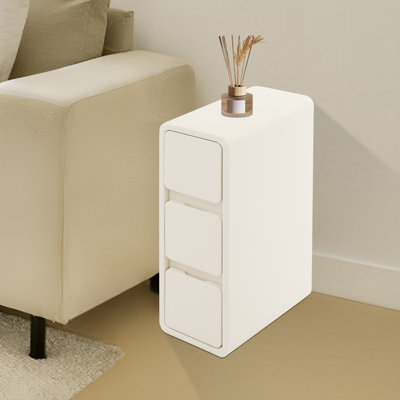 Table de chevet avec trois tiroirs (15,75 x 7,87 x 22,83 po)