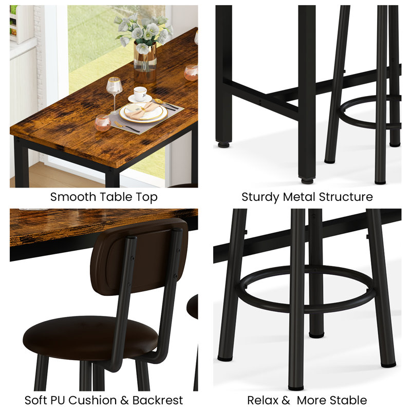 Javorius 2 - Person Four Leg Dining Set