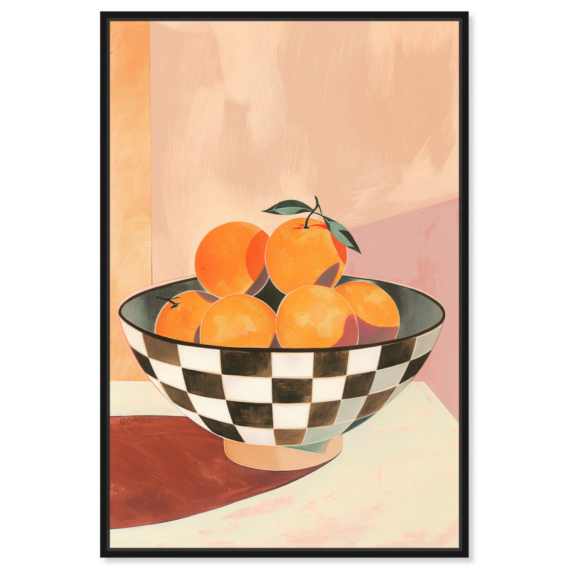 Orange Glow Canvas Retro Poster Art by Art Remedy, Black Framed, 16" H x 11" W
