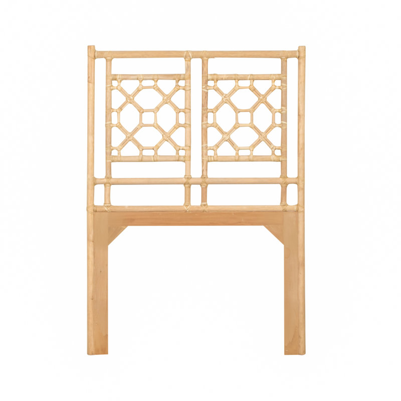 Lattice Back Open-Frame Rattan Headboard, Twin, Natural